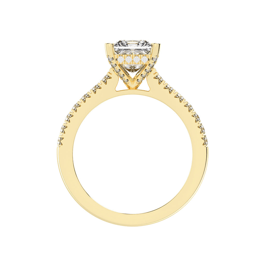 Sidora Princess Cut Side Stone Lab Diamond Ring