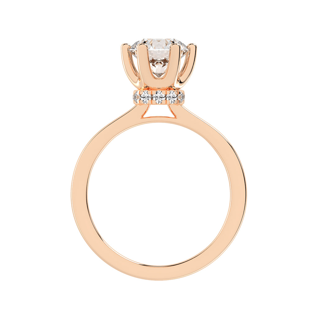 Soliterna Six Prong Round Solitaire Lab Diamond Ring