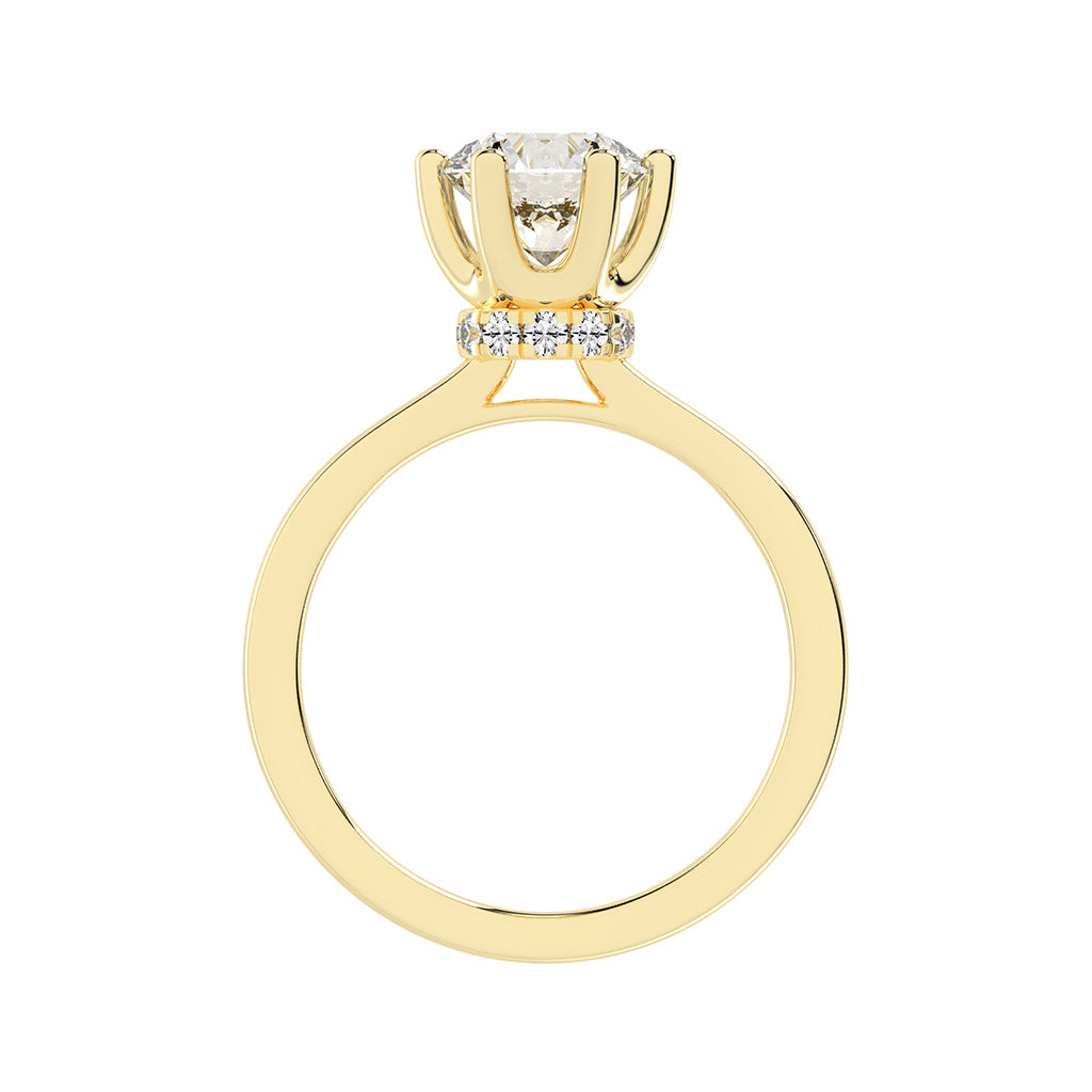 Soliterna Six Prong Round Solitaire Lab Diamond Ring