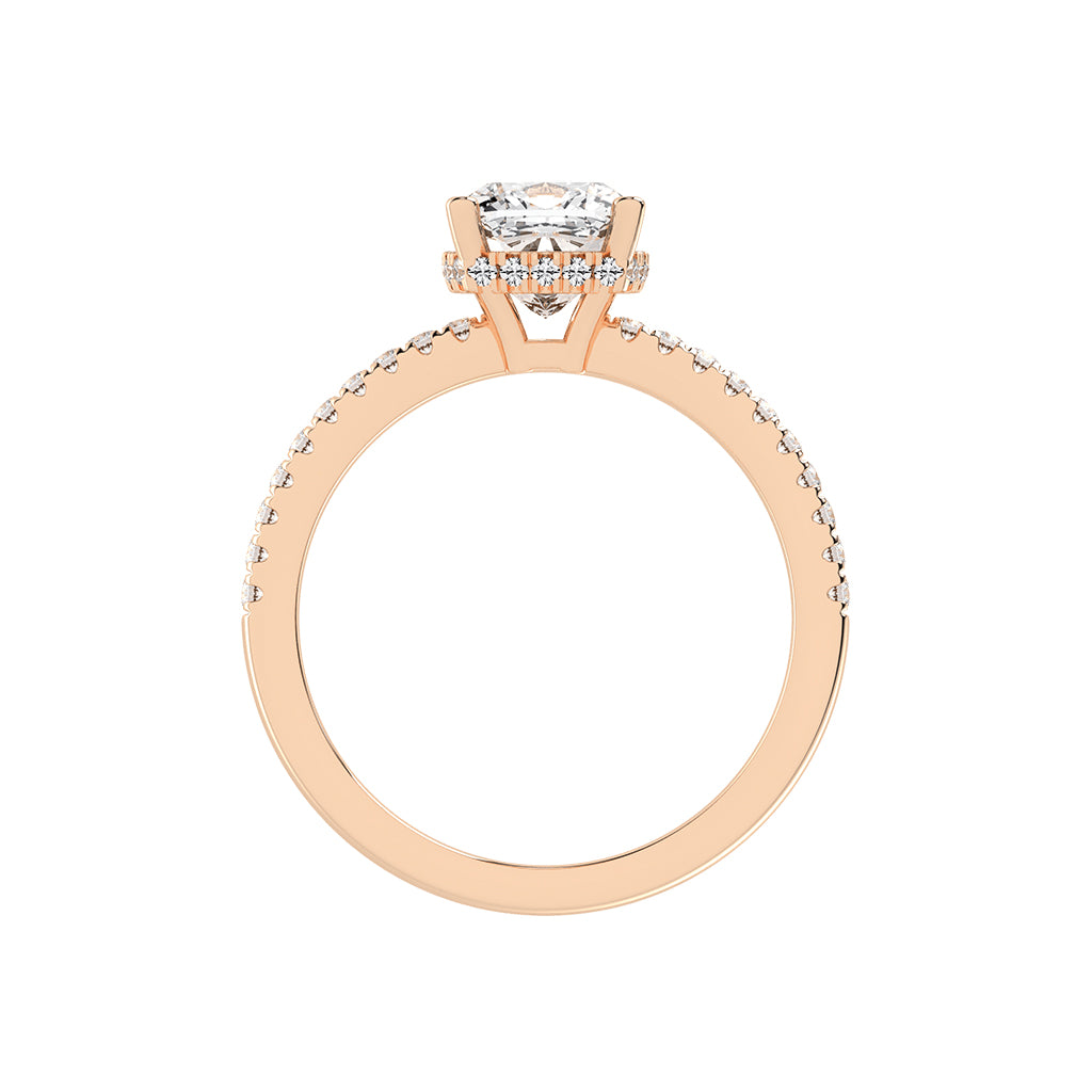 Glissane Cushion Cut Side Stone Lab Diamond Ring