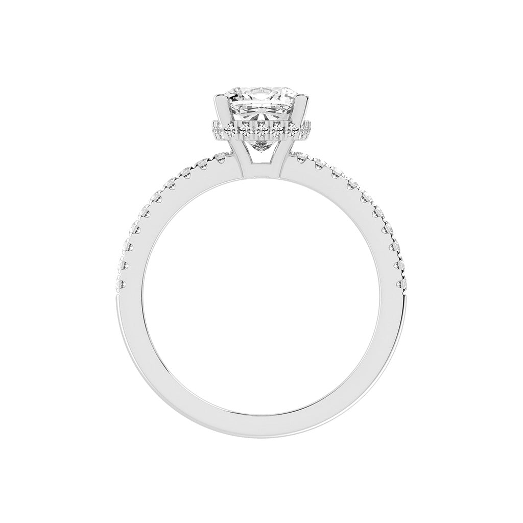 Glissane Cushion Cut Side Stone Lab Diamond Ring