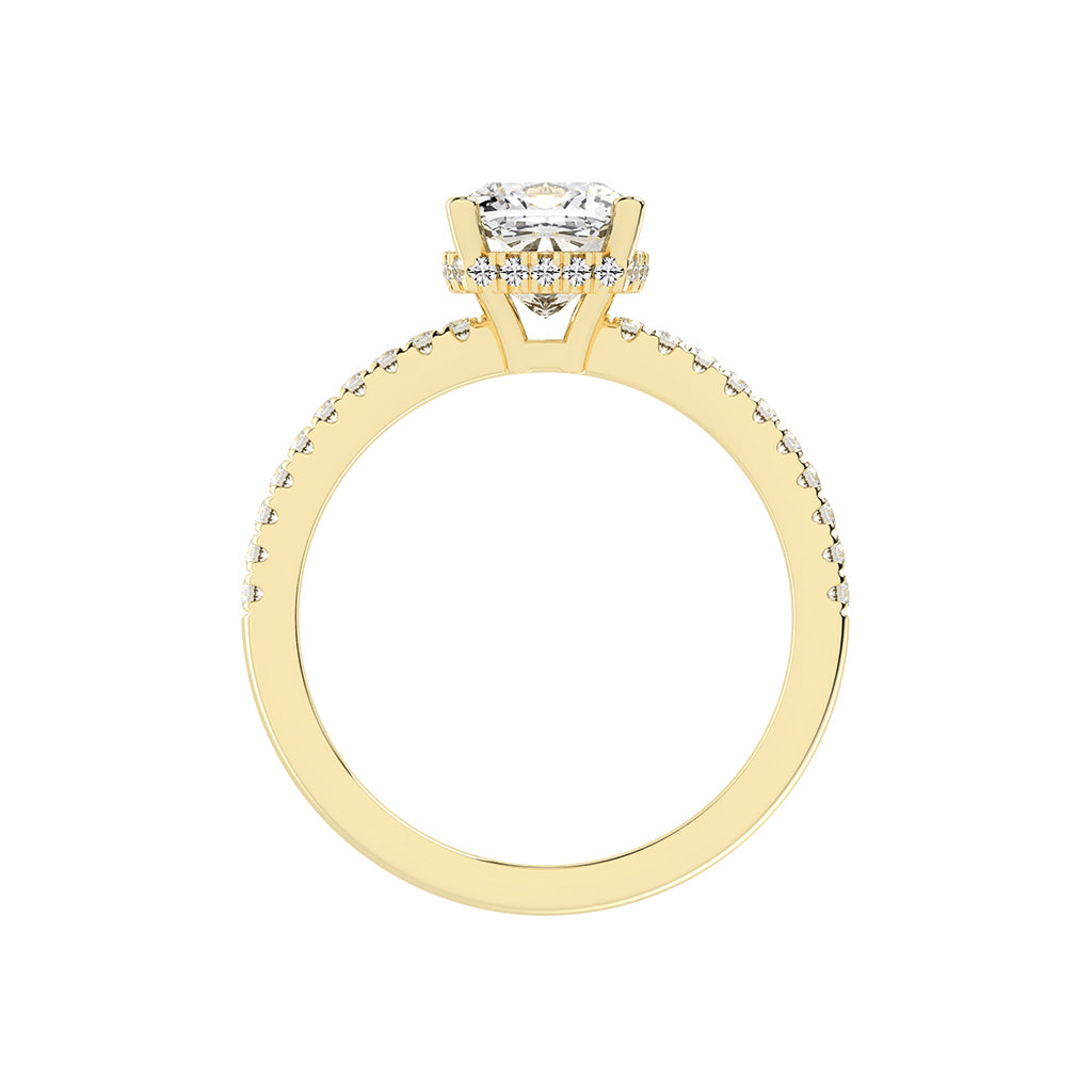 Glissane Cushion Cut Side Stone Lab Diamond Ring