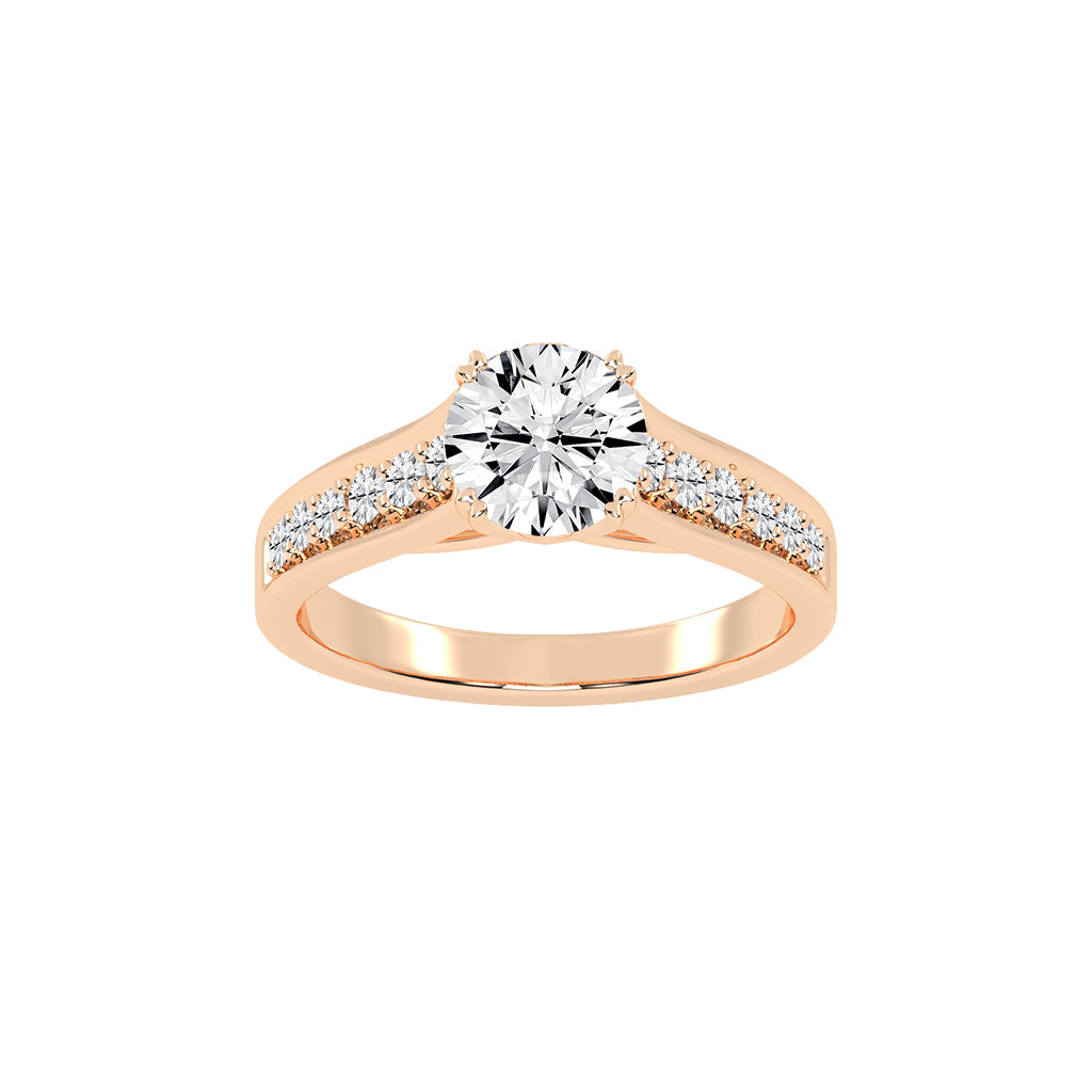 Harmonelle Round Cut Engagement Lab Diamond Ring