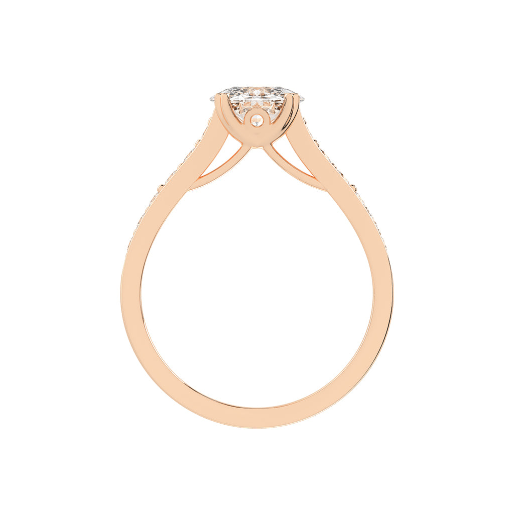Harmonelle Round Cut Engagement Lab Diamond Ring