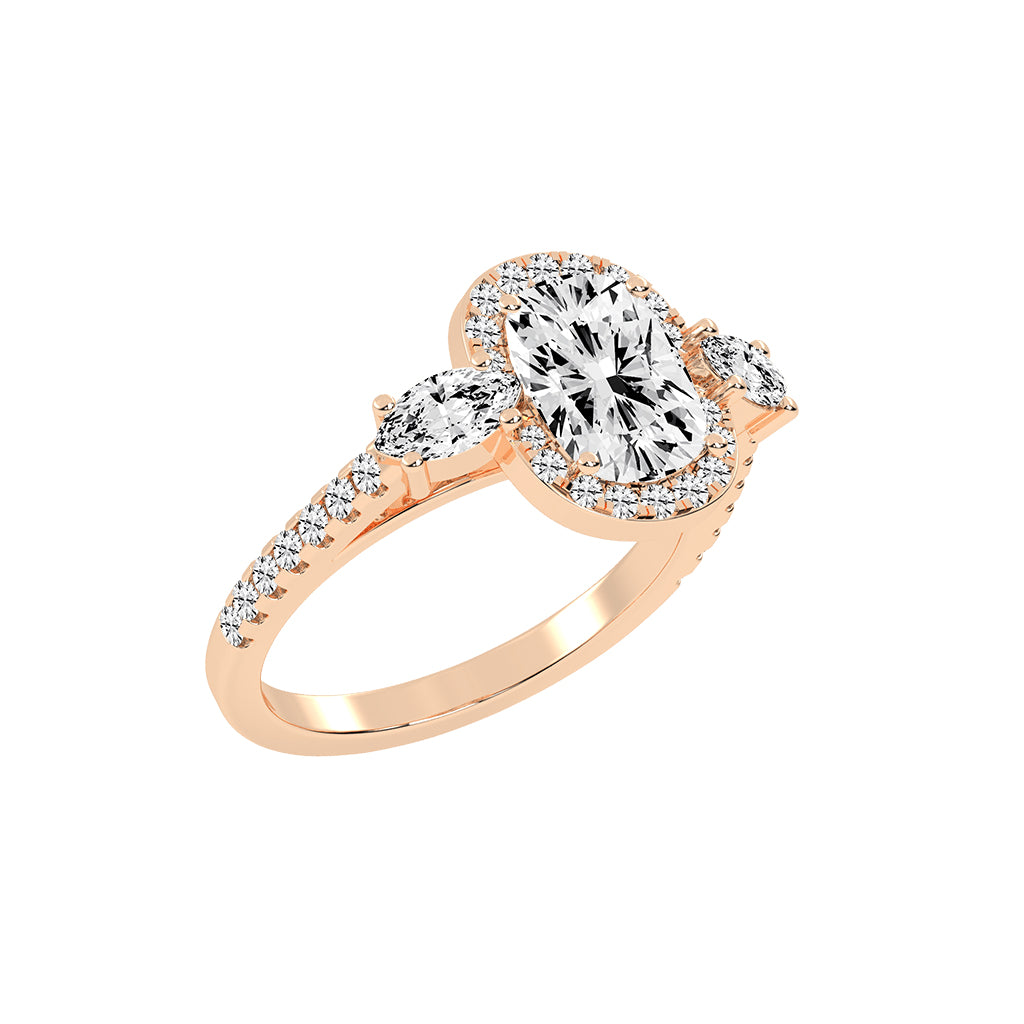 Halitira Cushion Cut Halo Lab Diamond Ring