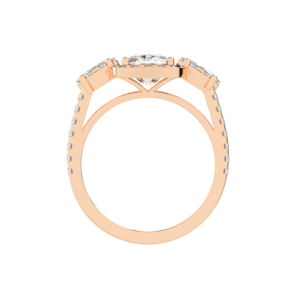 Halitira Cushion Cut Halo Lab Diamond Ring
