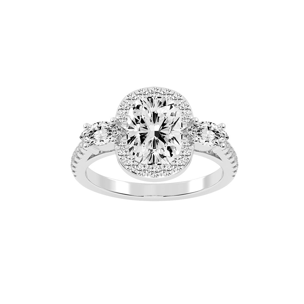 Halitira Cushion Cut Halo Lab Diamond Ring