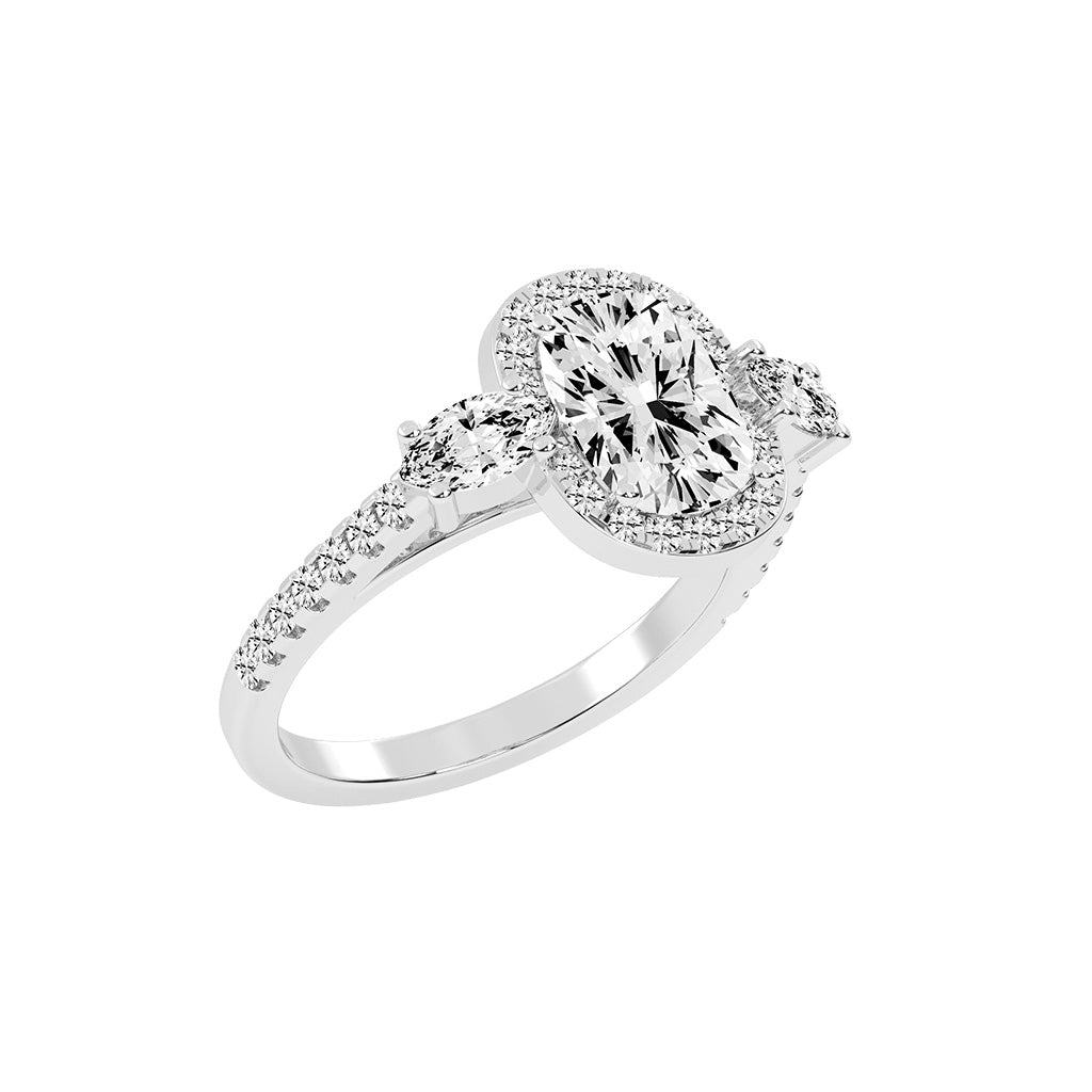 Halitira Cushion Cut Halo Lab Diamond Ring