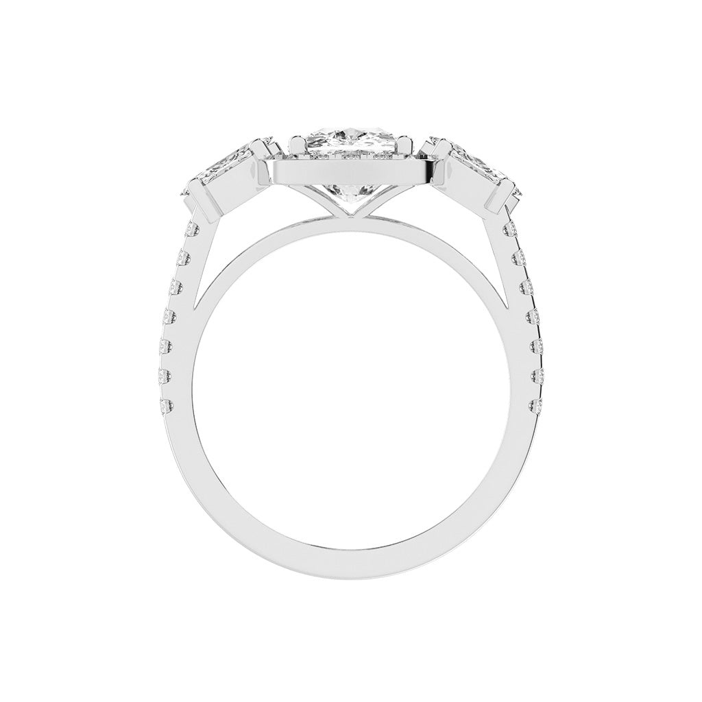 Halitira Cushion Cut Halo Lab Diamond Ring
