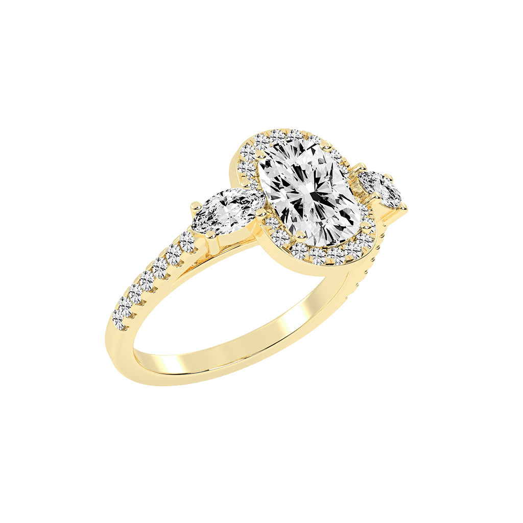 Halitira Cushion Cut Halo Lab Diamond Ring