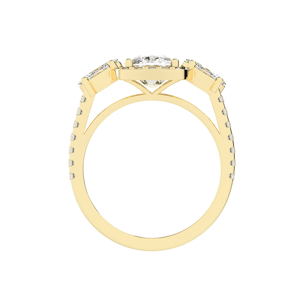 Halitira Cushion Cut Halo Lab Diamond Ring