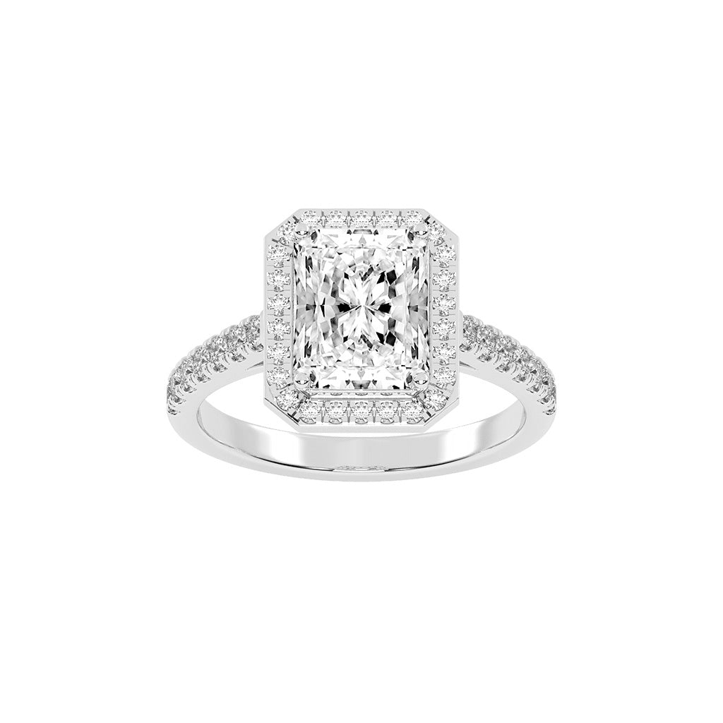 Haliqueva Radiant Cut Halo Lab Diamond Ring