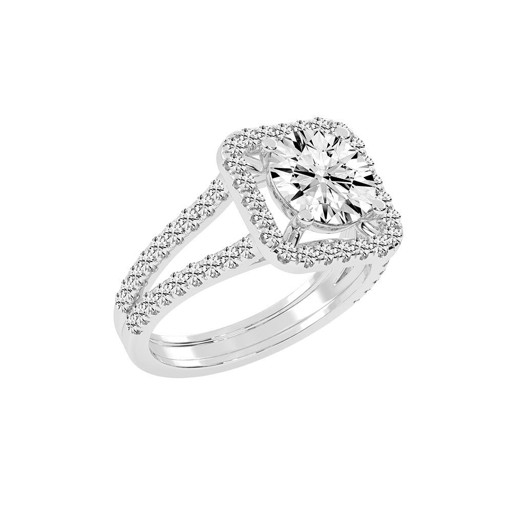 Elegiance Split Shank Round Cut Classic Lab Diamond Ring