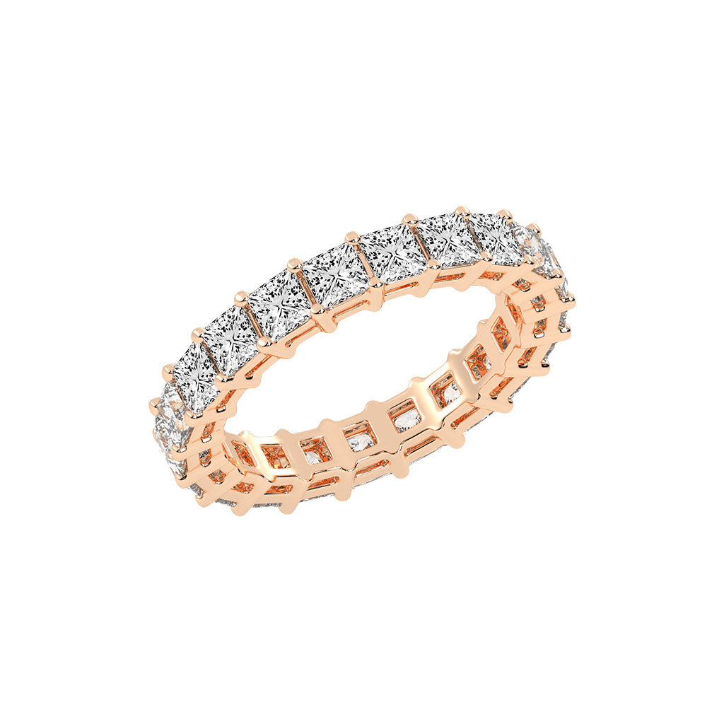 Aluna Princess Cut Bar Set Lab Diamond Ring