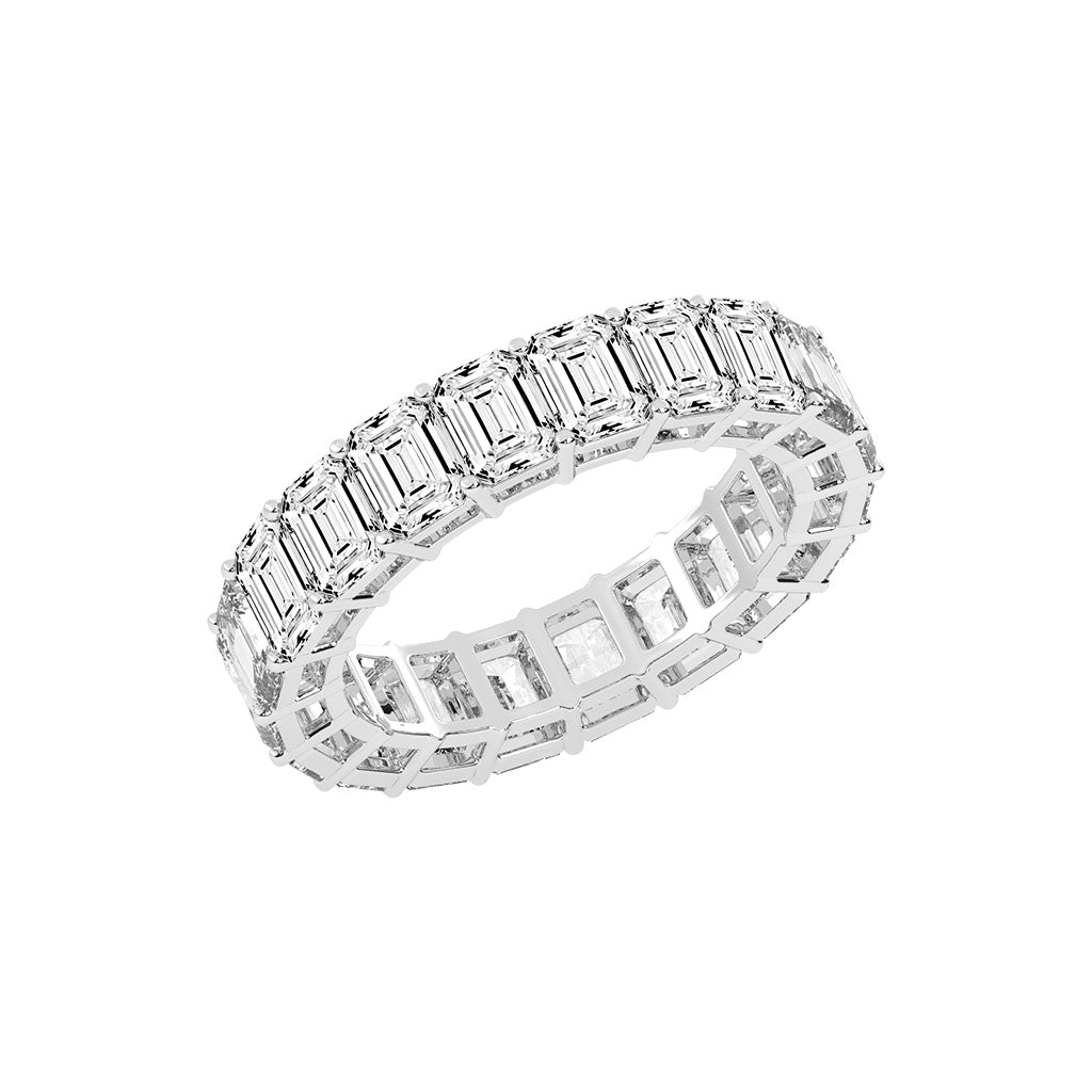 Serenite Prong Set Emerald Eternity Lab Diamond Ring