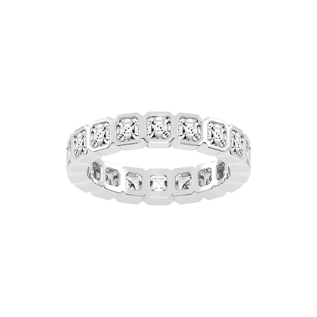 Florene Asscher Cut Bezel Eternity Lab Diamond Ring