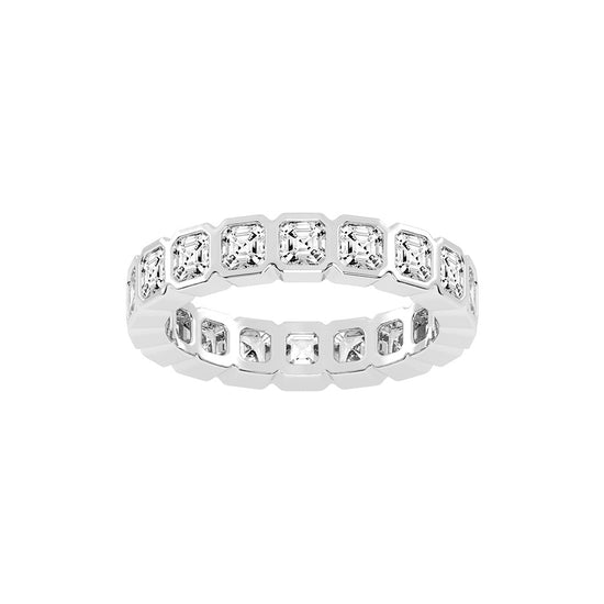 Florene Asscher Cut Bezel Eternity Lab Diamond Ring