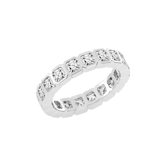 Florene Asscher Cut Bezel Eternity Lab Diamond Ring