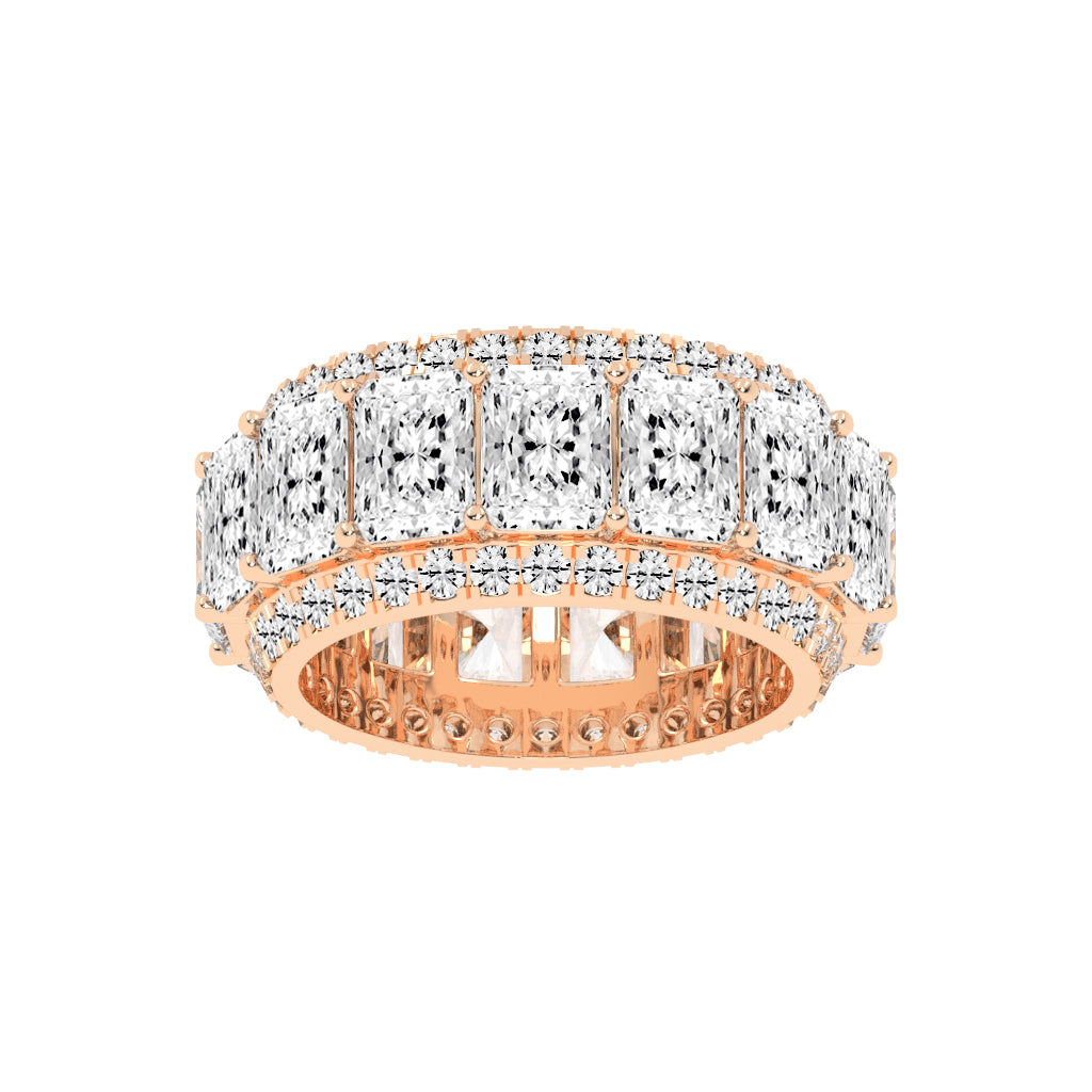 Equamarine Radiant Cut Eternity Lab Diamond Ring