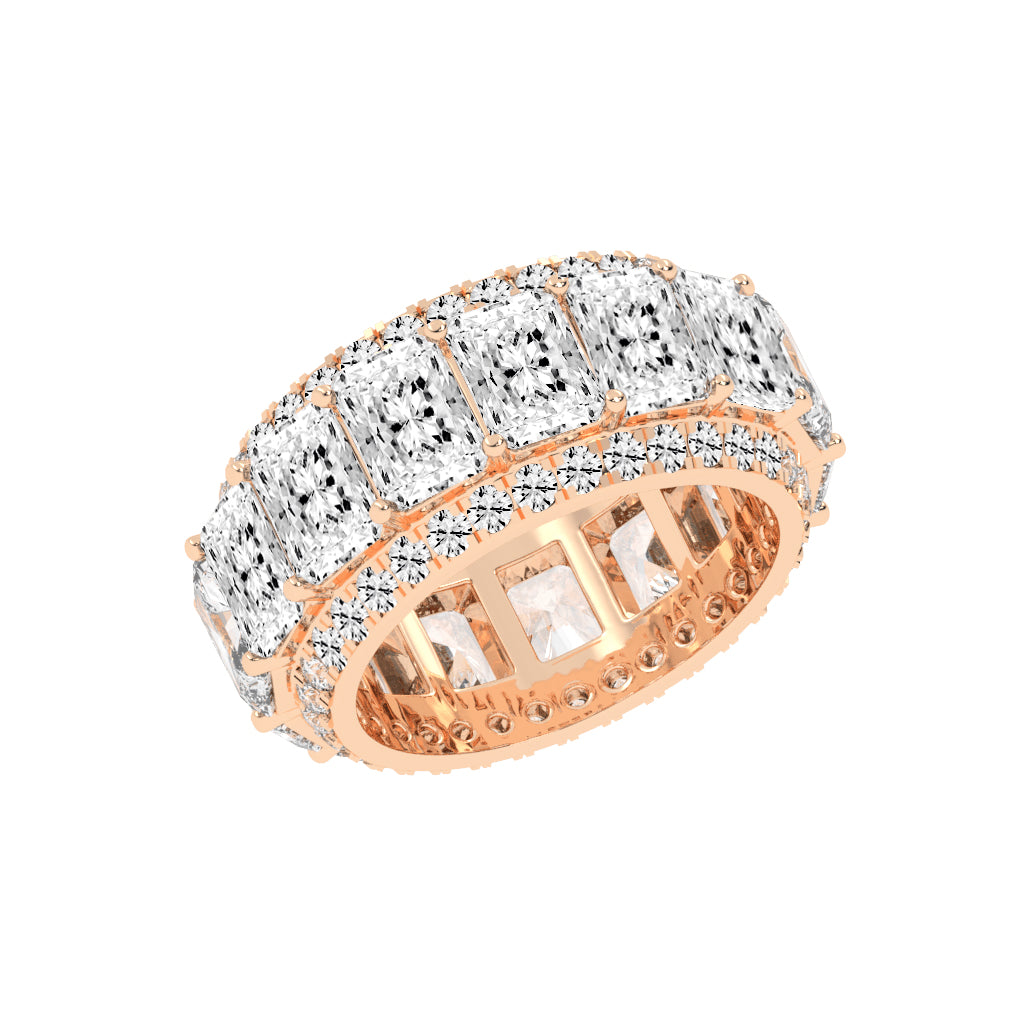 Equamarine Radiant Cut Eternity Lab Diamond Ring