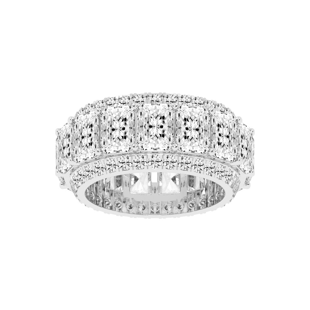 Equamarine Radiant Cut Eternity Lab Diamond Ring