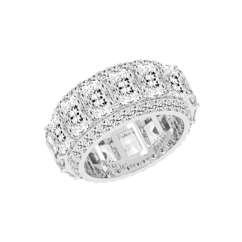 Equamarine Radiant Cut Eternity Lab Diamond Ring