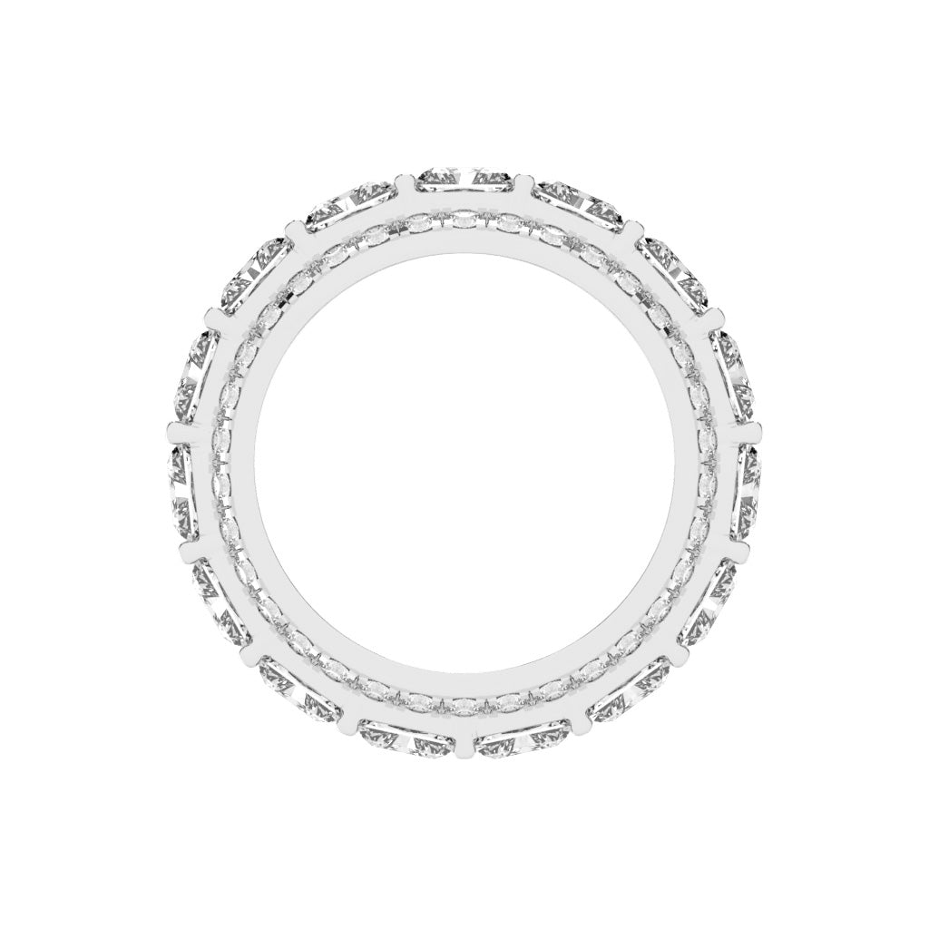 Equamarine Radiant Cut Eternity Lab Diamond Ring