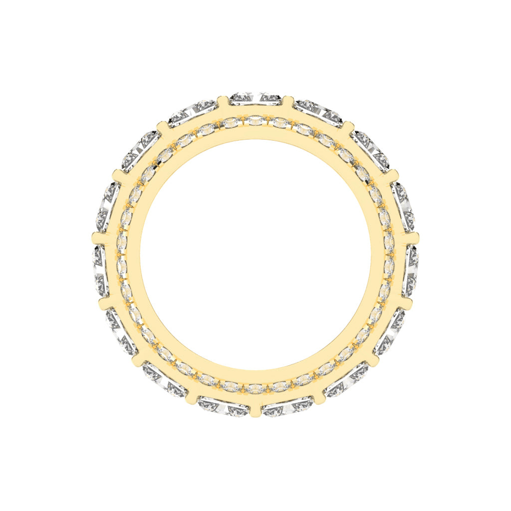 Equamarine Radiant Cut Eternity Lab Diamond Ring