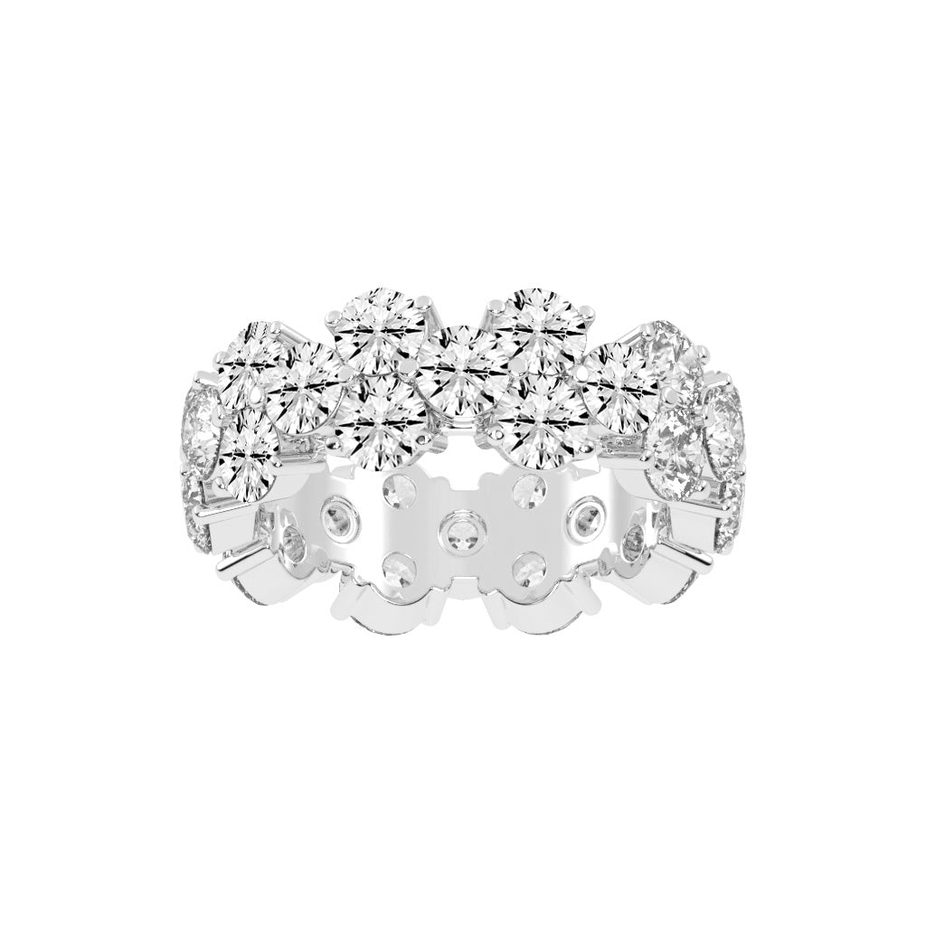 Tiffany Six Prong Round Cut Eternity Lab Diamond Ring