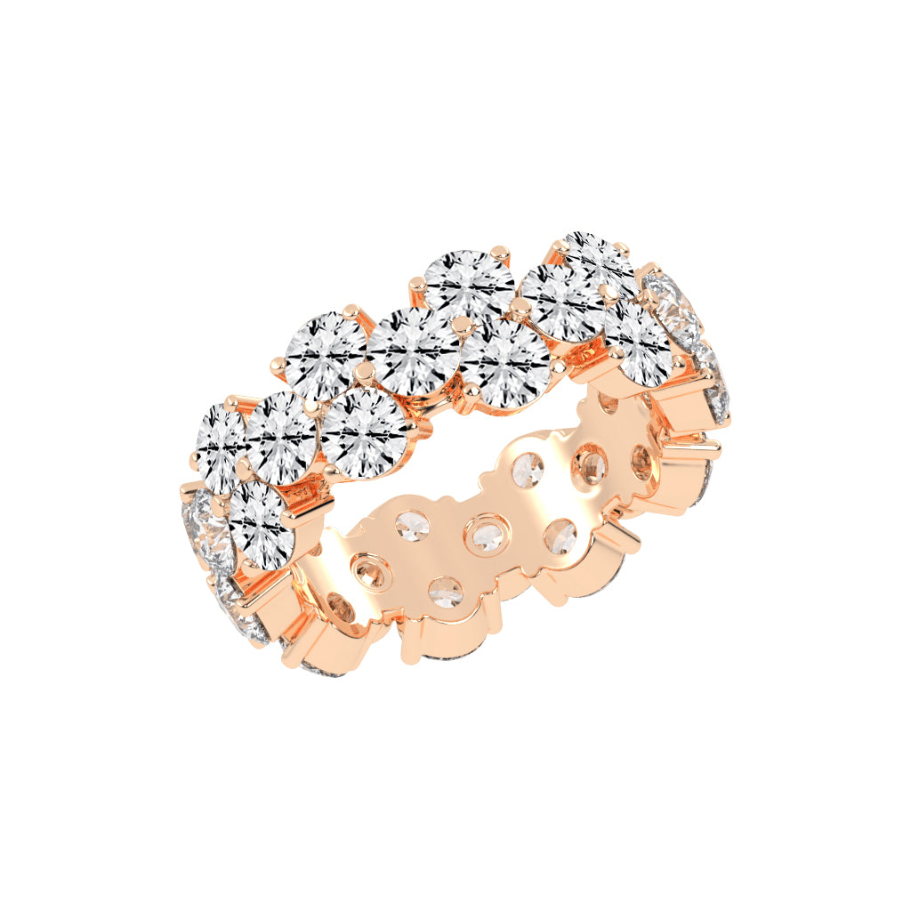 Tiffany Six Prong Round Cut Eternity Lab Diamond Ring