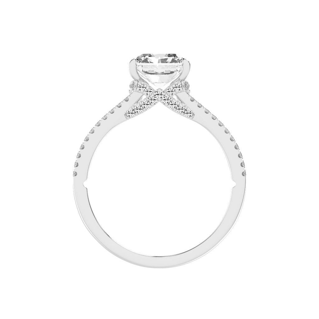 Gemerra Split Shank Radiant Cut Classic Lab Diamond Ring