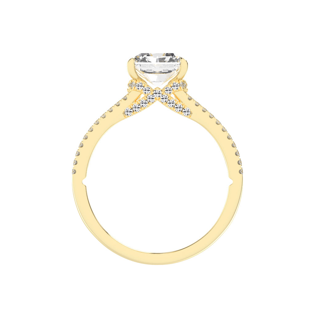 Gemerra Split Shank Radiant Cut Classic Lab Diamond Ring