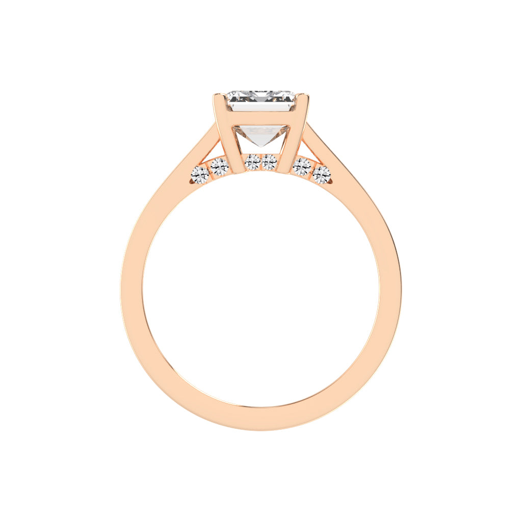 Lumireve Split Shank Emerald Cut Classic Lab Diamond Ring