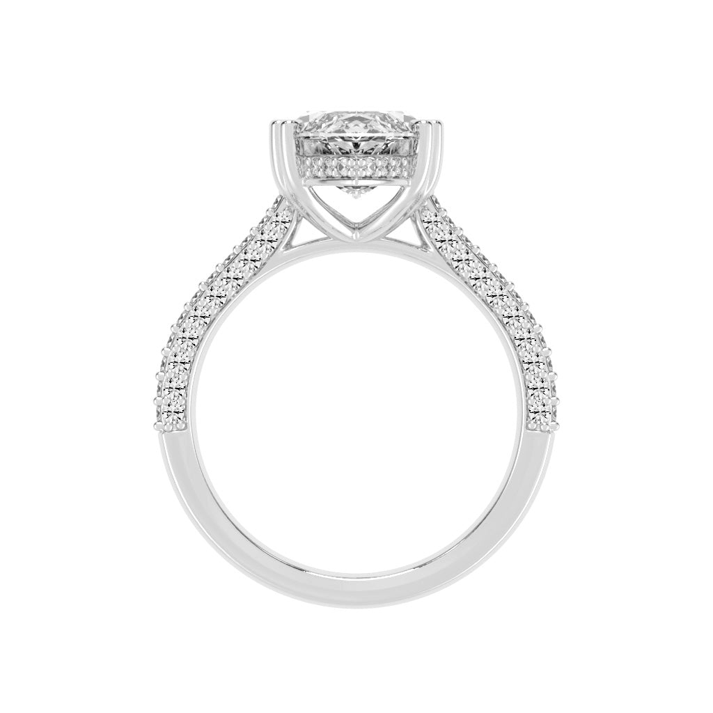 Solvierra Marquise Cut Side Stone Lab Diamond Ring