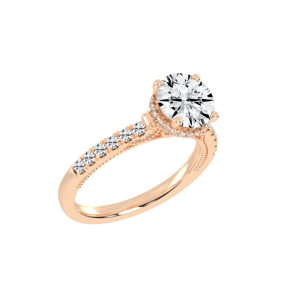 Univia Round Cut Engagement Lab Diamond Ring