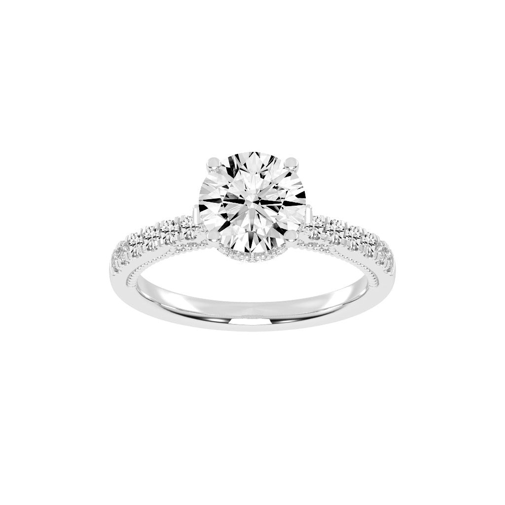 Univia Round Cut Engagement Lab Diamond Ring