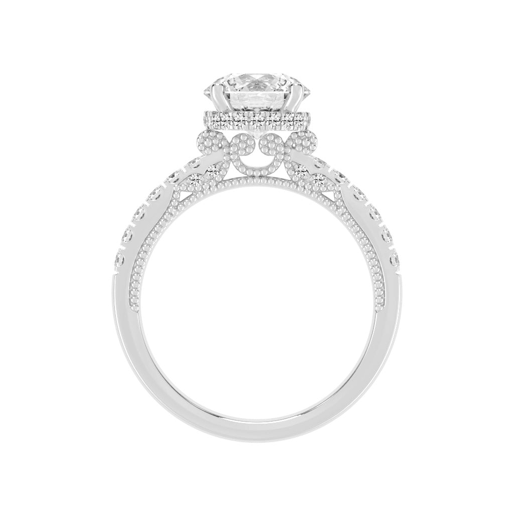 Univia Round Cut Engagement Lab Diamond Ring