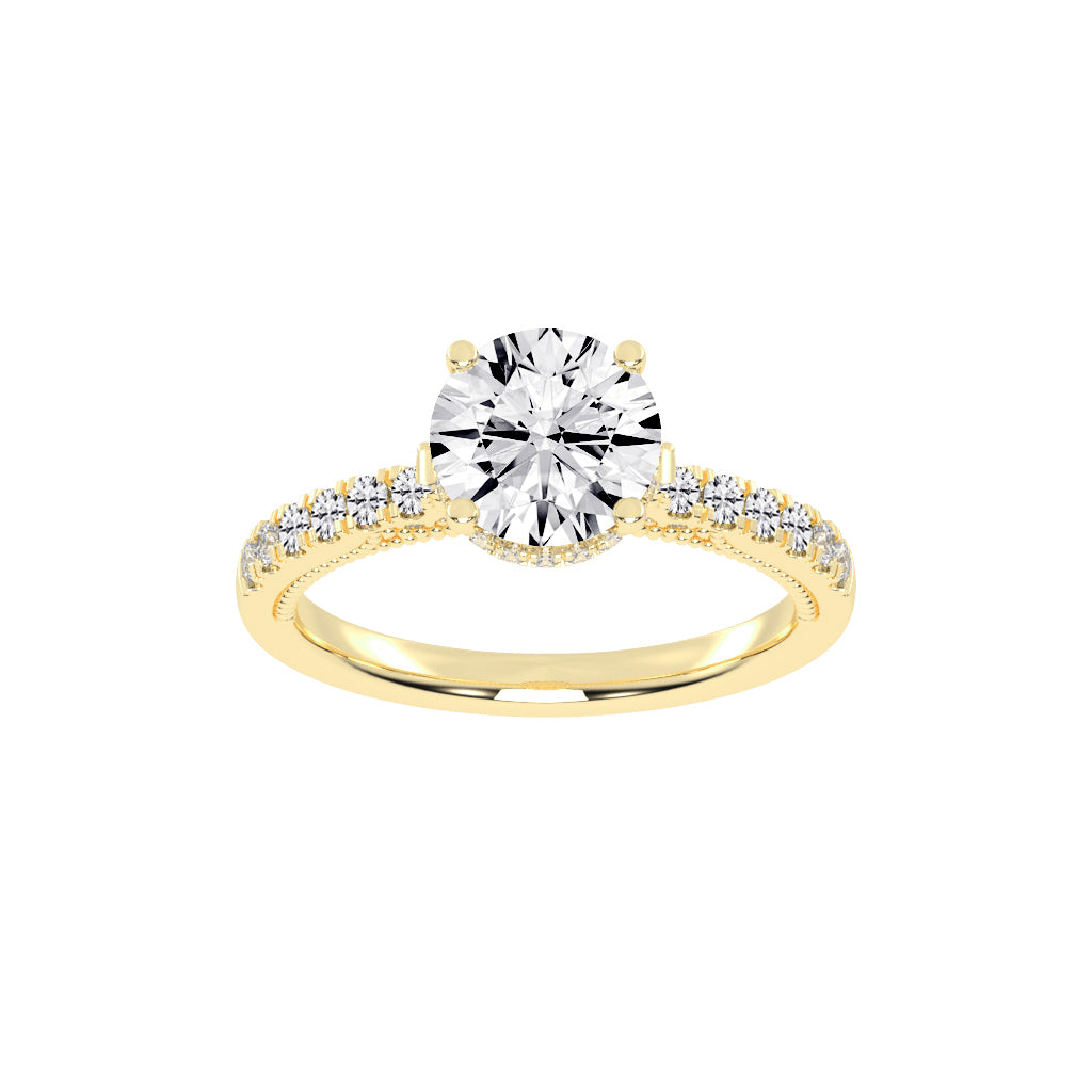 Univia Round Cut Engagement Lab Diamond Ring