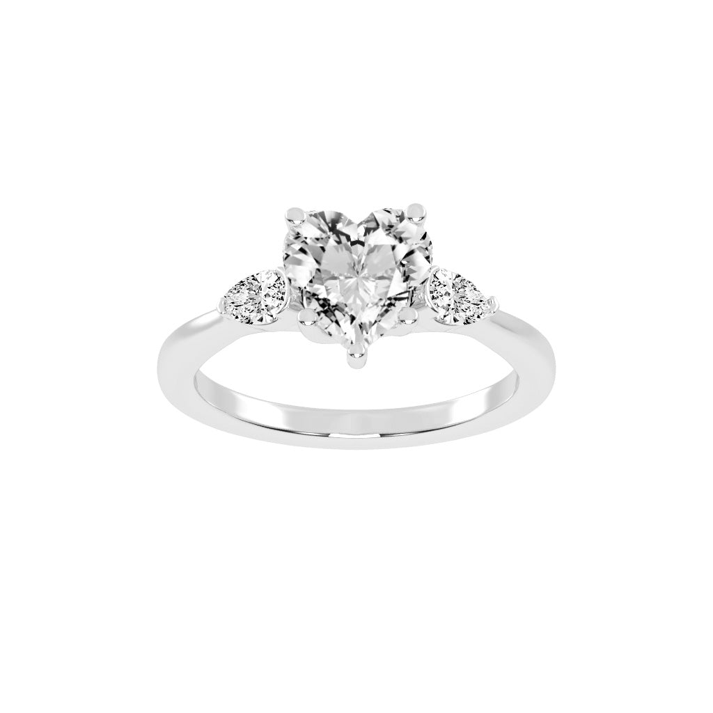Trillara Heart Cut Three Stone Lab Diamond Ring