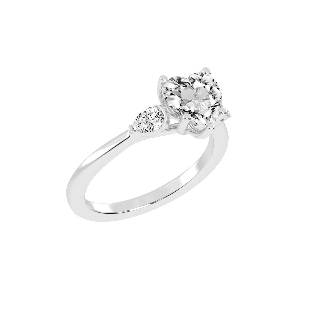 Trillara Heart Cut Three Stone Lab Diamond Ring