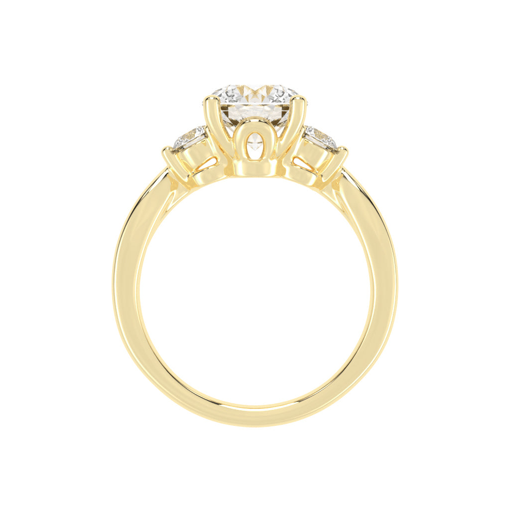 Treviana Four Prong Round Cut Three Stone Lab Diamond Ring