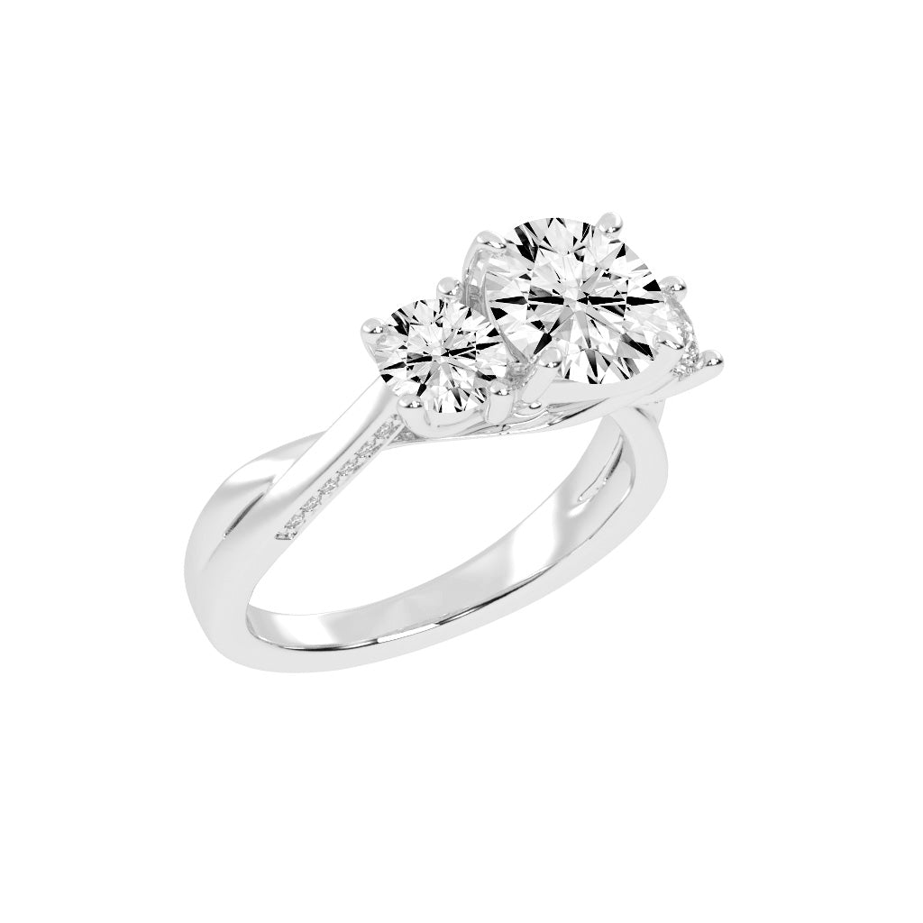 Triariel Round Cut Three Stone Lab Diamond Ring