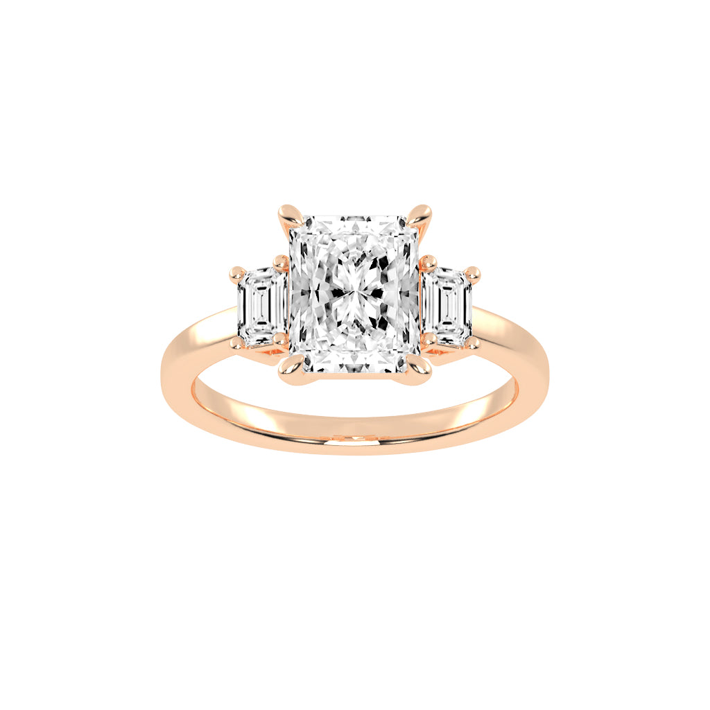 Trilia Petite Claw Radiant Cut Lab Diamond Ring