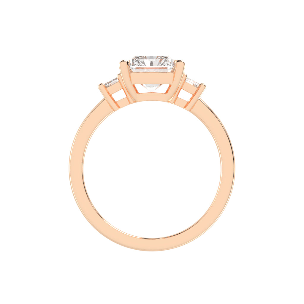 Trilia Petite Claw Radiant Cut Lab Diamond Ring