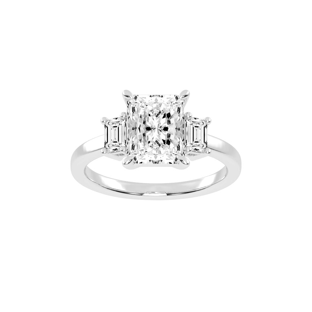 Trilia Petite Claw Radiant Cut Lab Diamond Ring