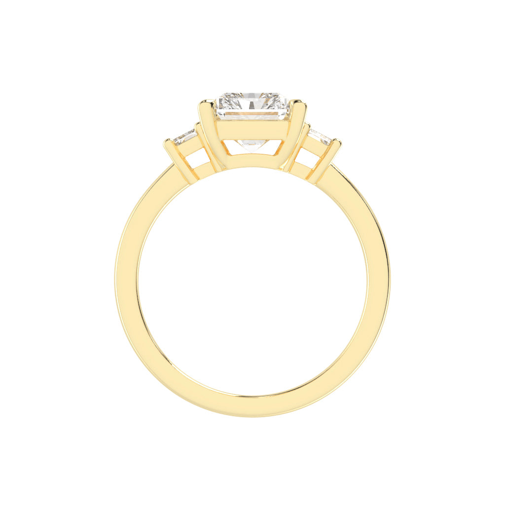 Trilia Petite Claw Radiant Cut Lab Diamond Ring