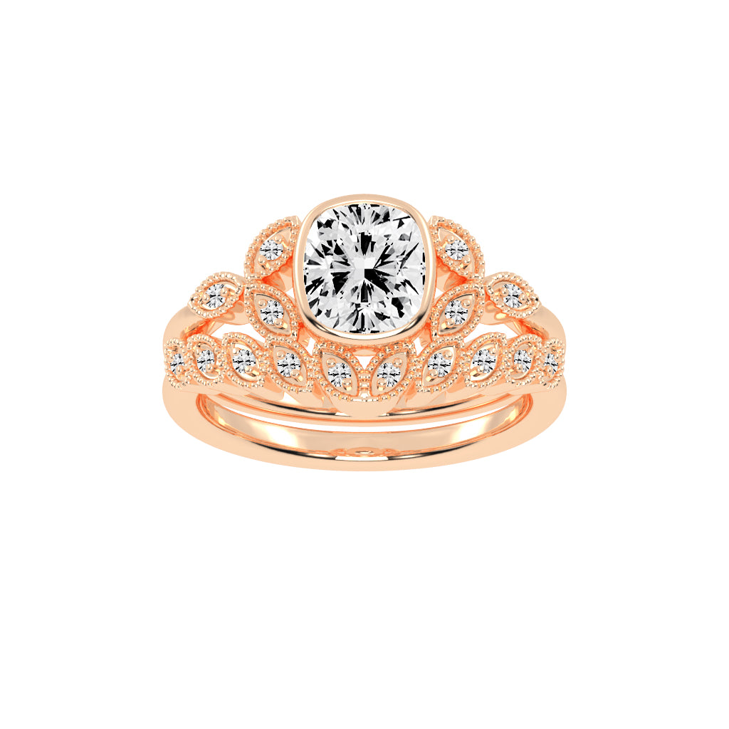 Sidia Cushion Cut Side Stone Lab Diamond Ring