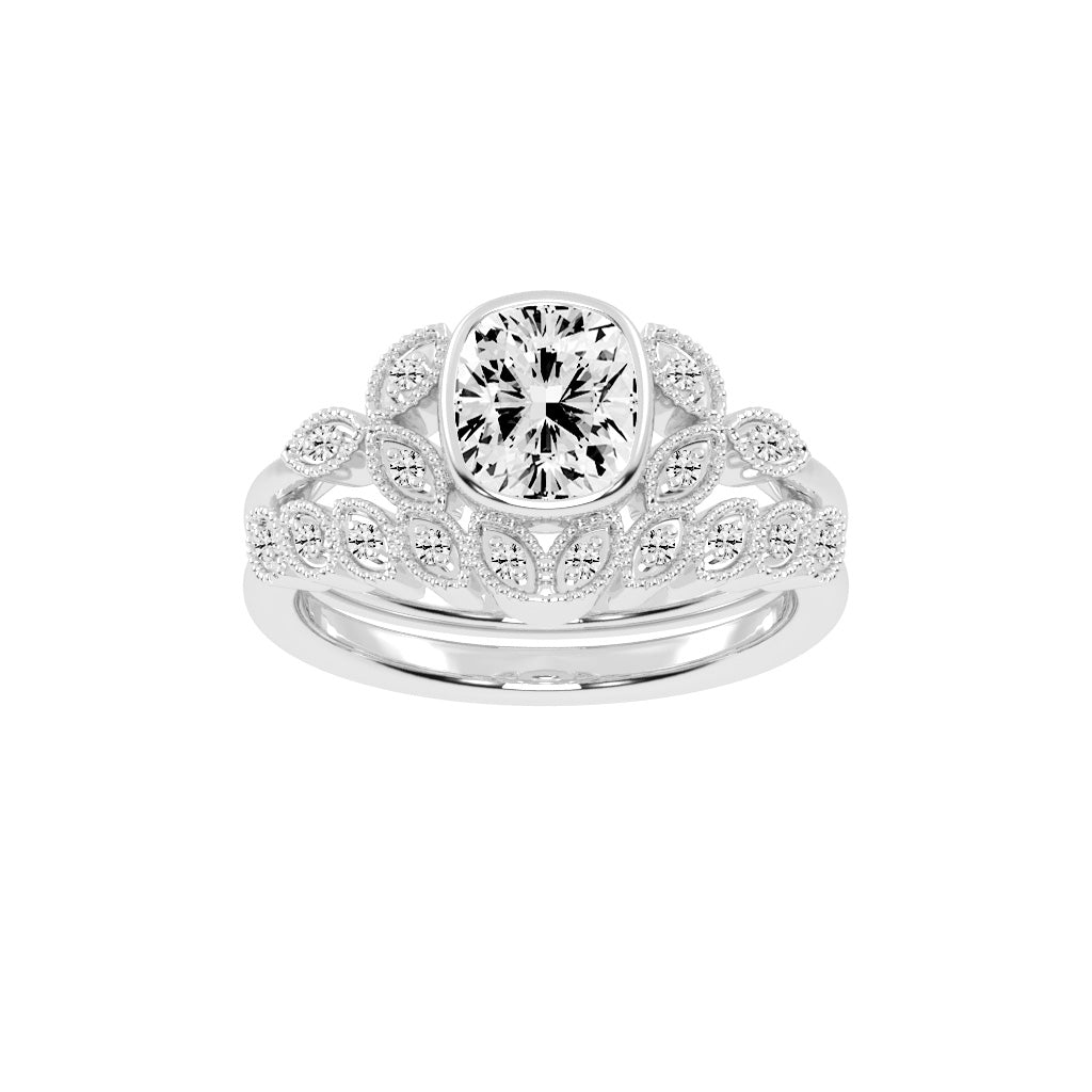 Sidia Cushion Cut Side Stone Lab Diamond Ring
