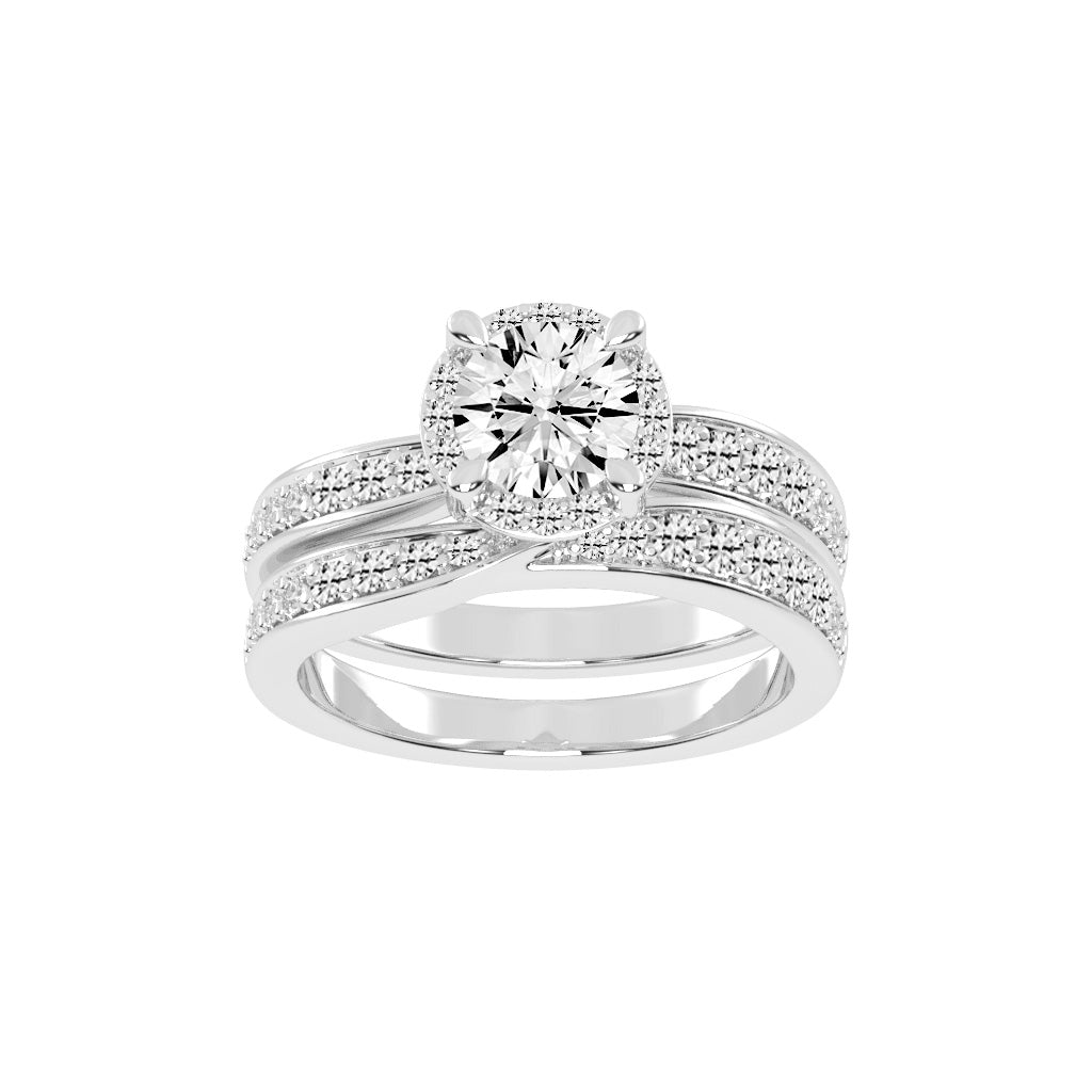 Halivana Petite Claw Round Cut Halo Lab Diamond Ring