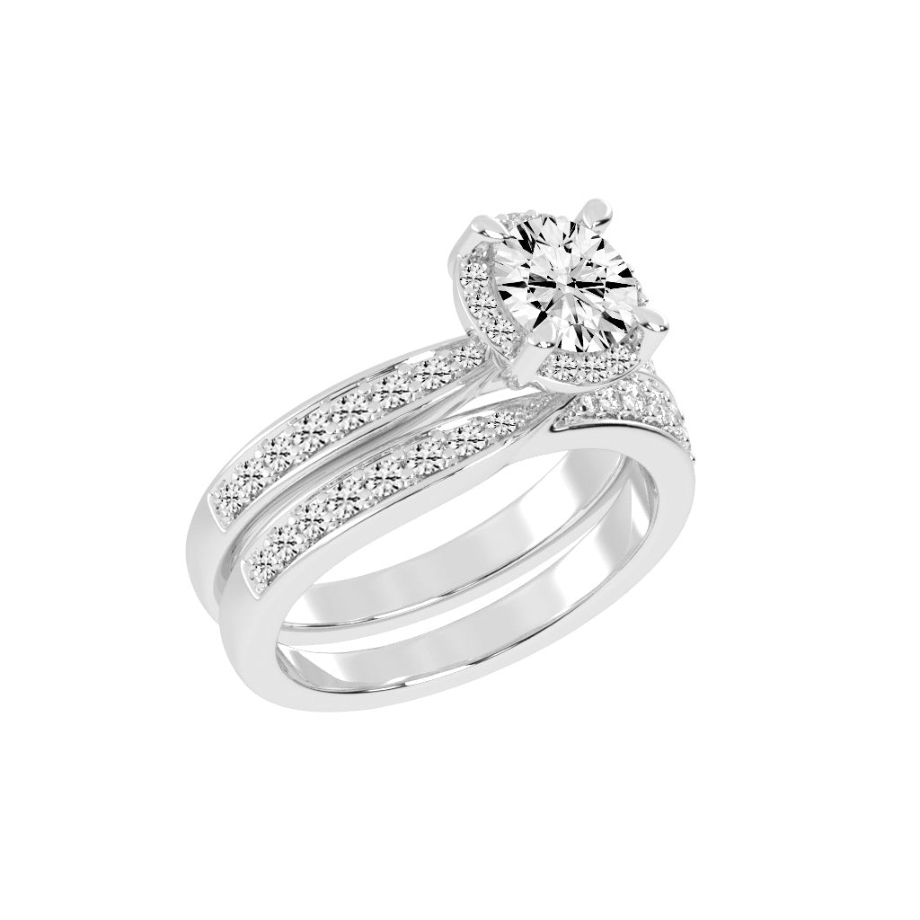 Halivana Petite Claw Round Cut Halo Lab Diamond Ring